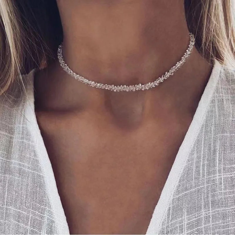 Collier Pierres blanches